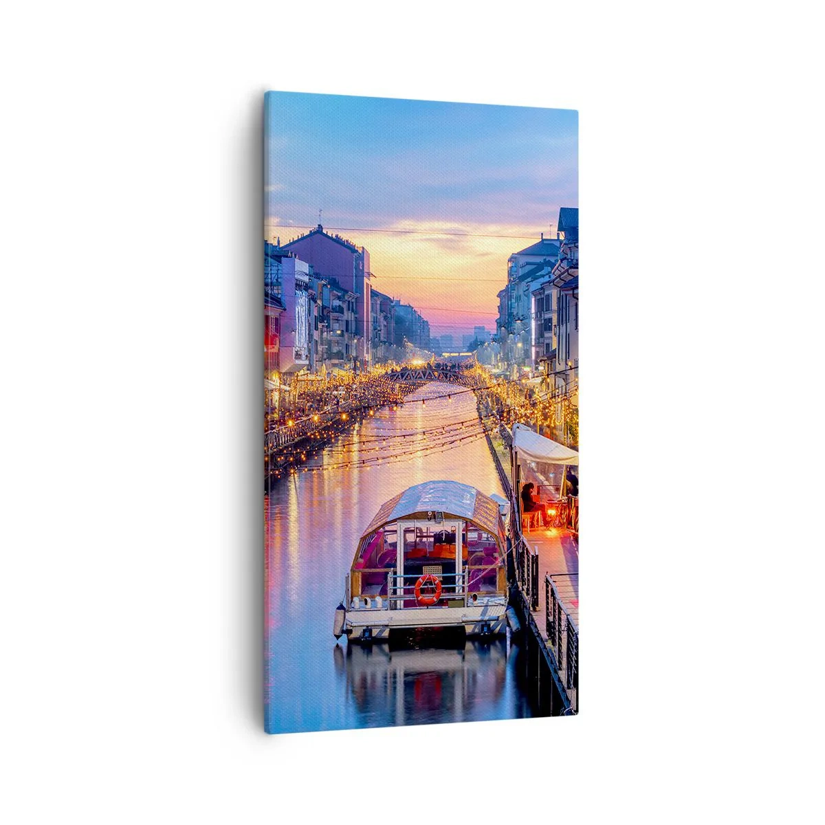 Quadro em tela - Uma noite de luz e diversão - 55x100 cm