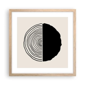 Pôster com moldura de carvalho claro - Meio a meio - 40x40 cm