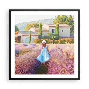 Pôster com moldura preta - Menina Lavanda - 60x60 cm