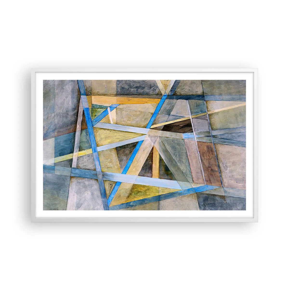 Pôster em moldura branca - Em linha reta ou na diagonal? - 91x61 cm