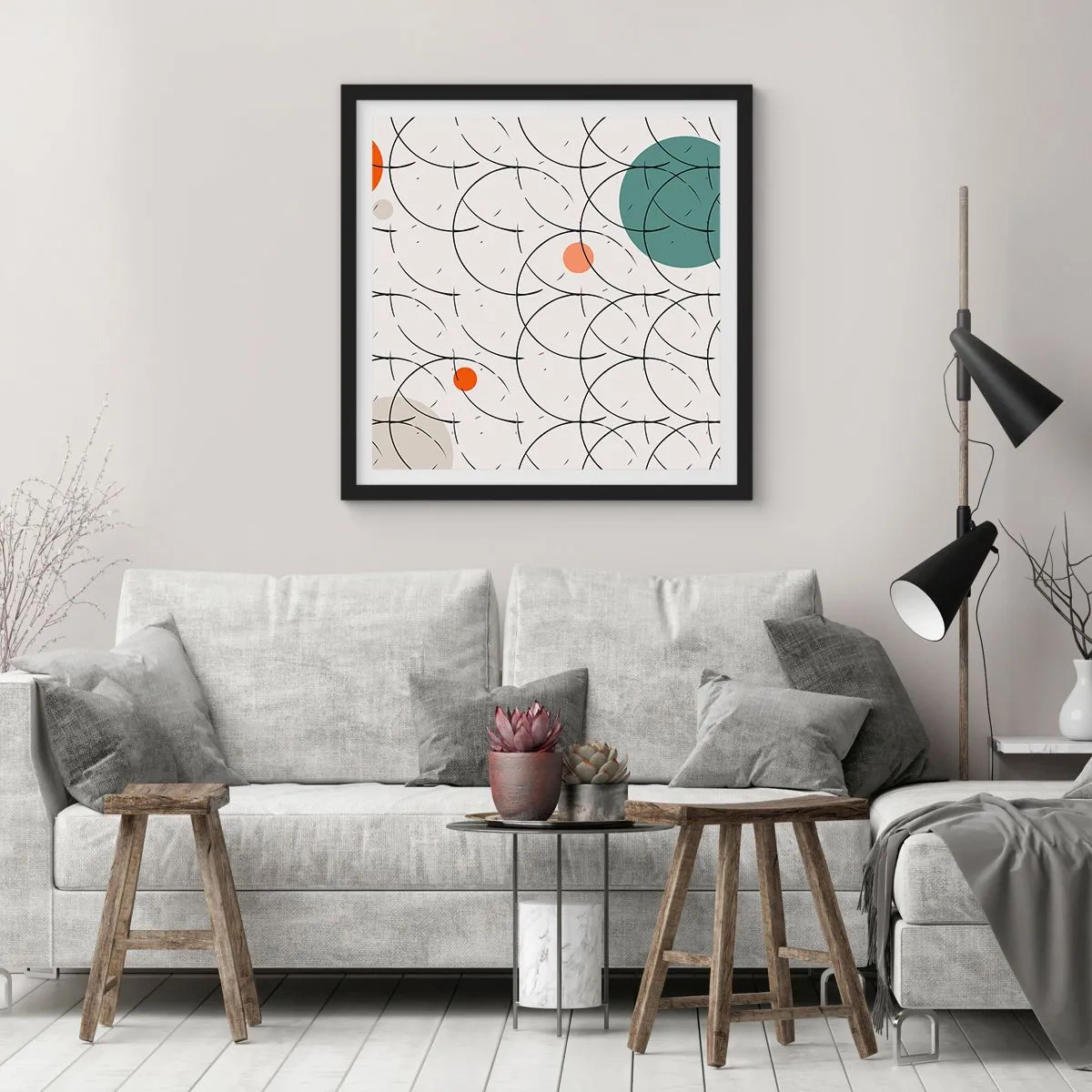 Pôster com moldura preta - No espírito da pop art - 60x60 cm