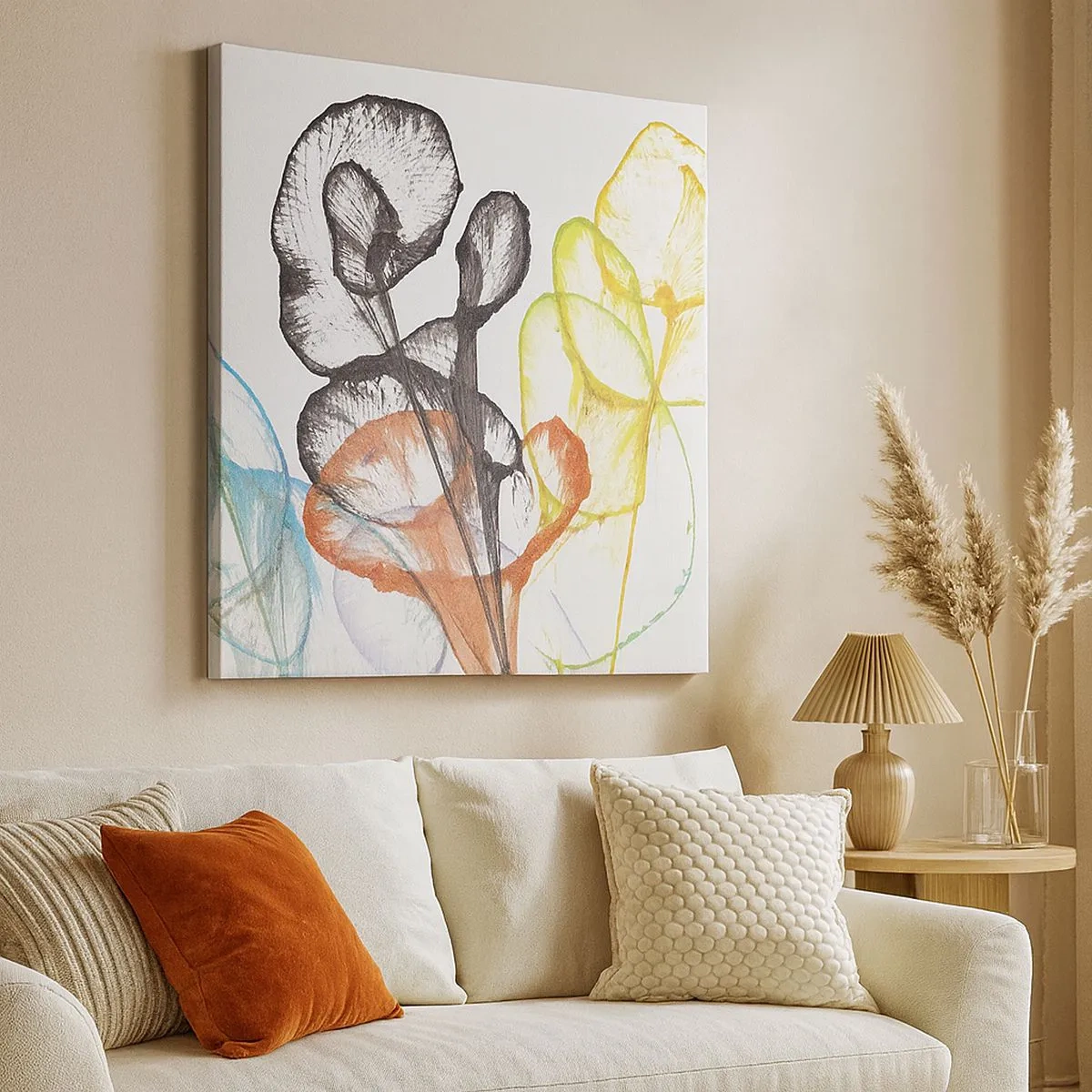 Quadro em tela - Flores com alma - 30x30 cm