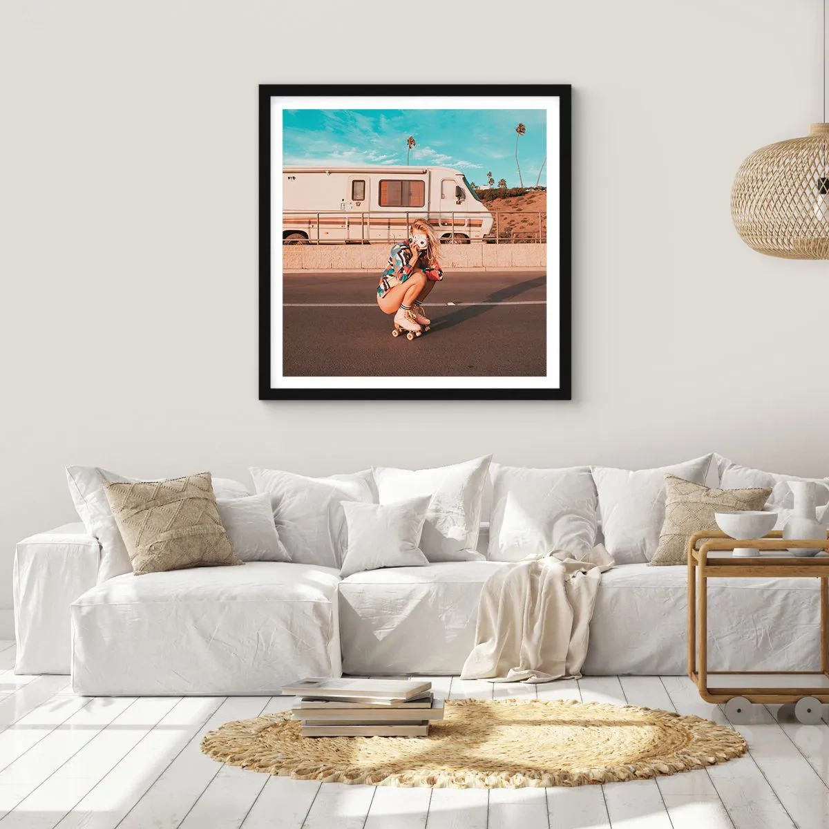 Pôster com moldura preta - Sorria, por favor! - 40x40 cm