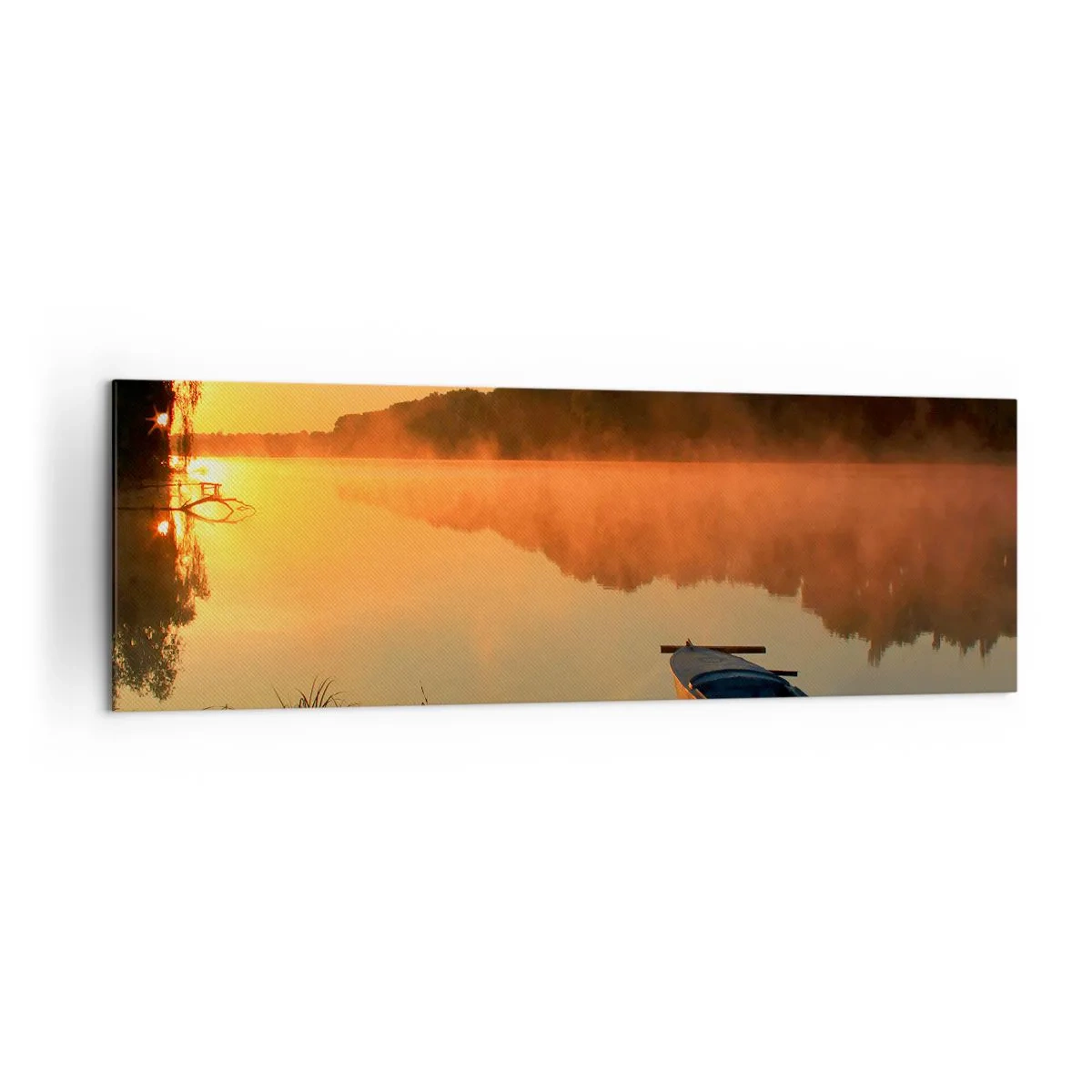 Quadro em tela - Nascer do sol sobre a água como um espelho - 160x50 cm