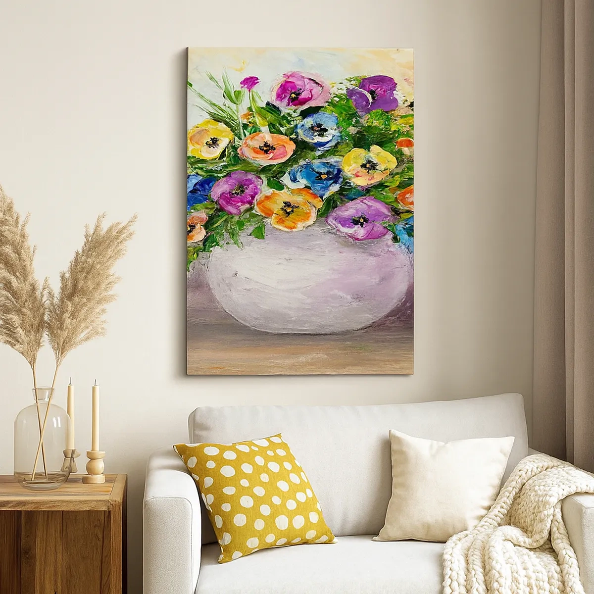 Quadro em tela - Natureza morta com um vaso branco - 50x70 cm