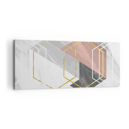 Quadro em tela - Composição em cadeia - 100x40 cm