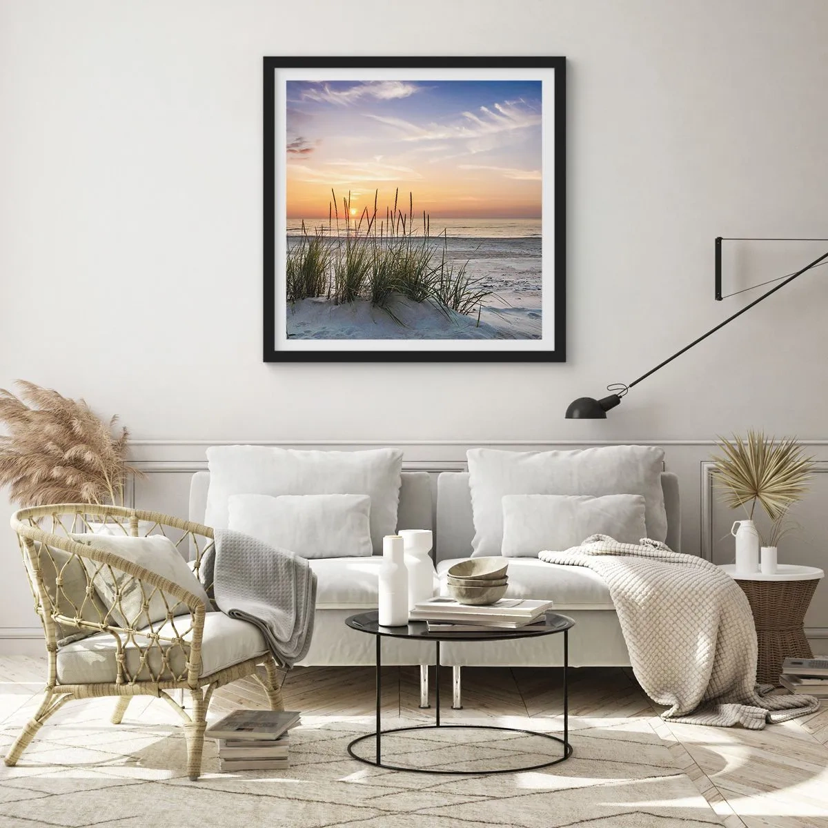 Pôster com moldura preta - Olhe, pense, sinta - 60x60 cm