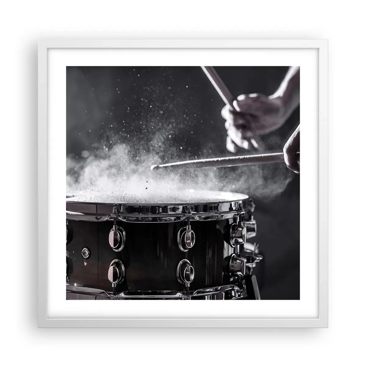 Pôster em moldura branca - Pulso da música - 50x50 cm