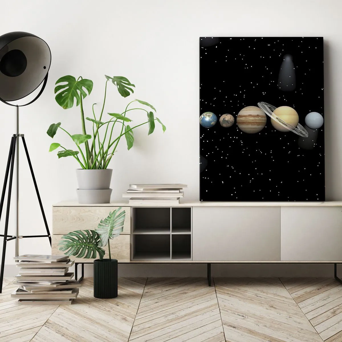 Quadro em tela - E os planetas estão a enlouquecer... - 65x120 cm