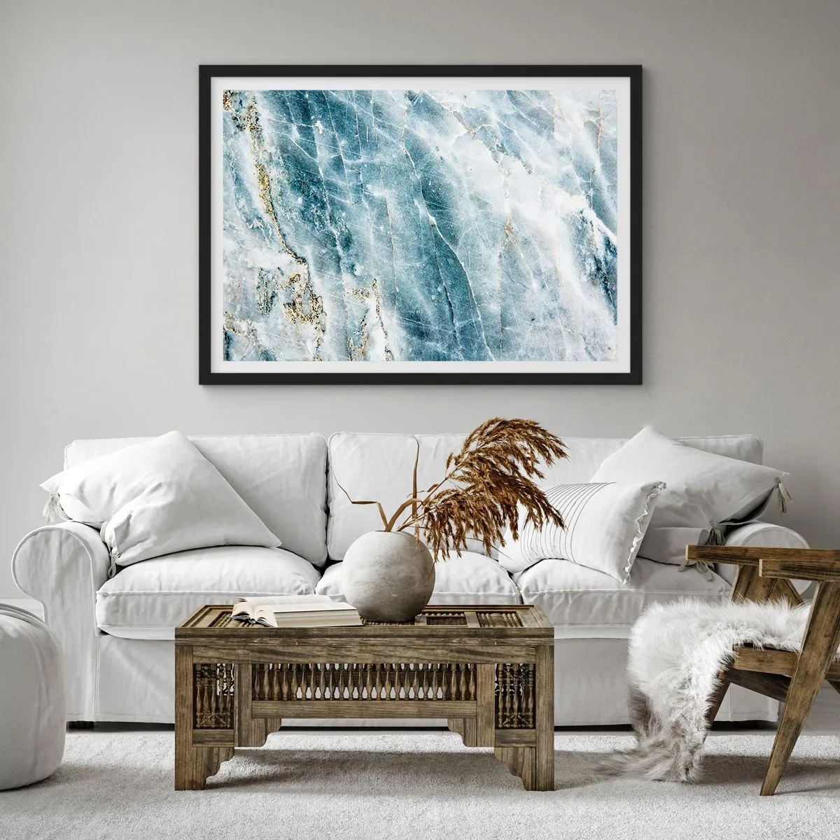 Pôster com moldura preta - O mundo do Gelo - 91x61 cm