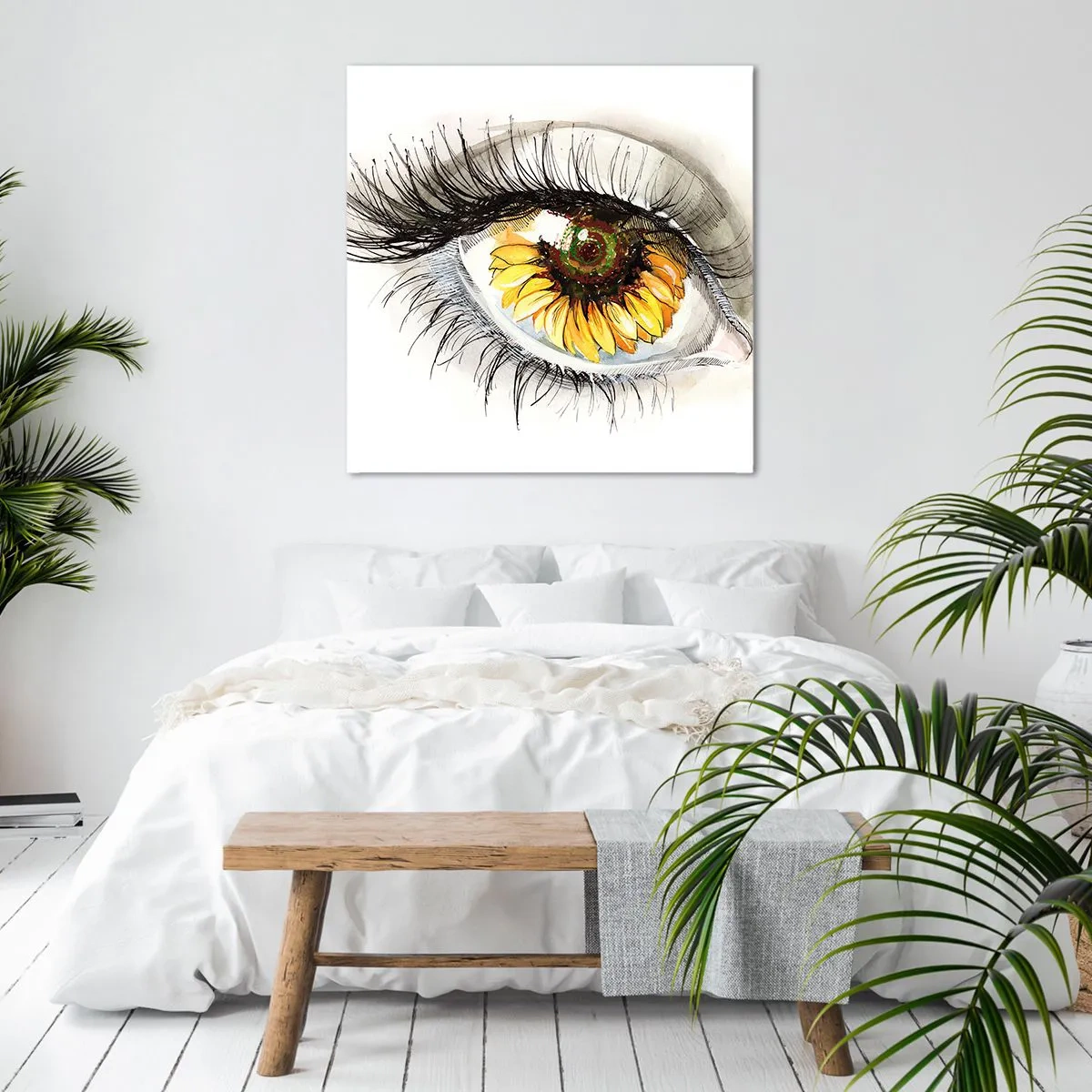 Quadro em tela - Um olhar tão quente como o verão - 60x60 cm