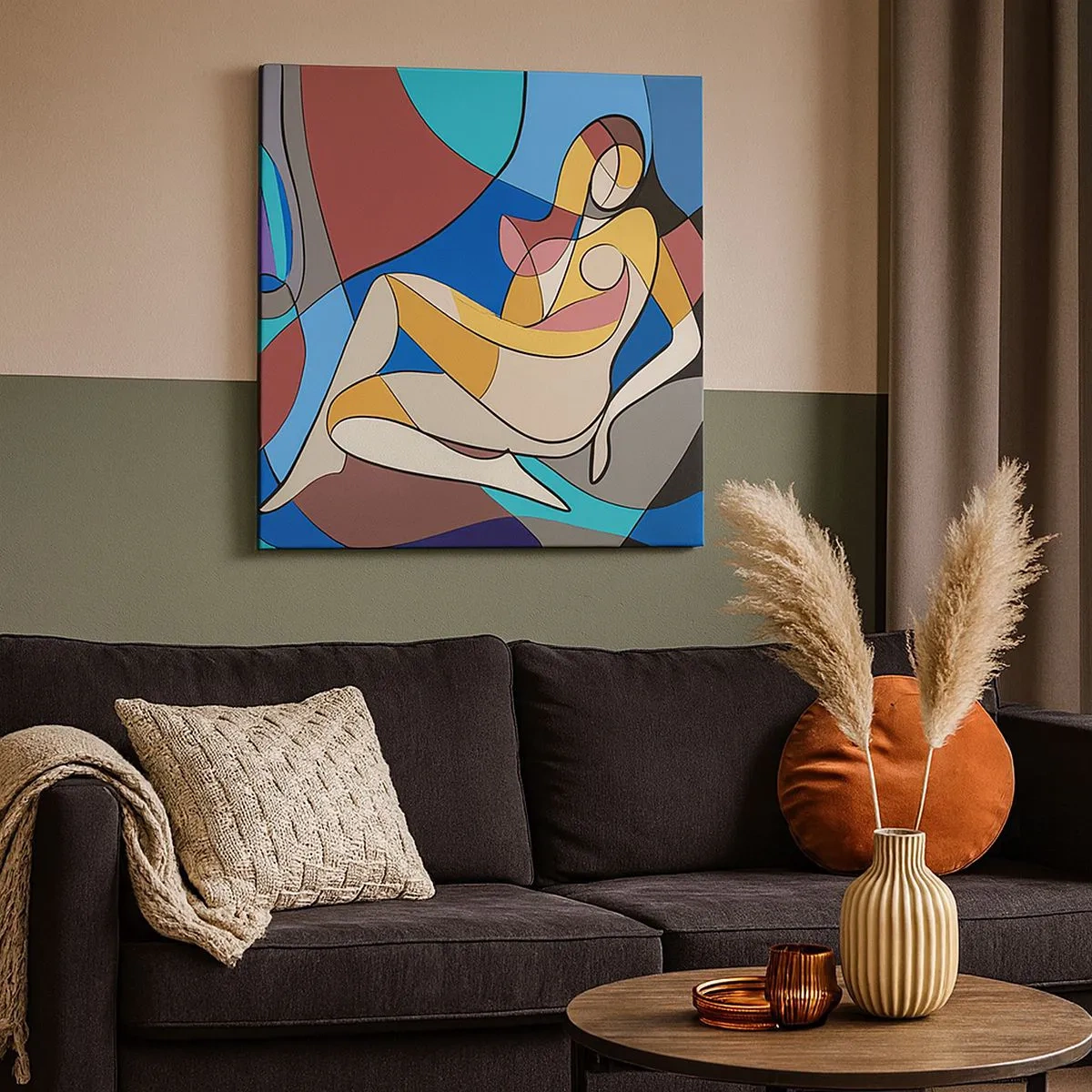 Quadro em tela - Acto cubista - 30x30 cm