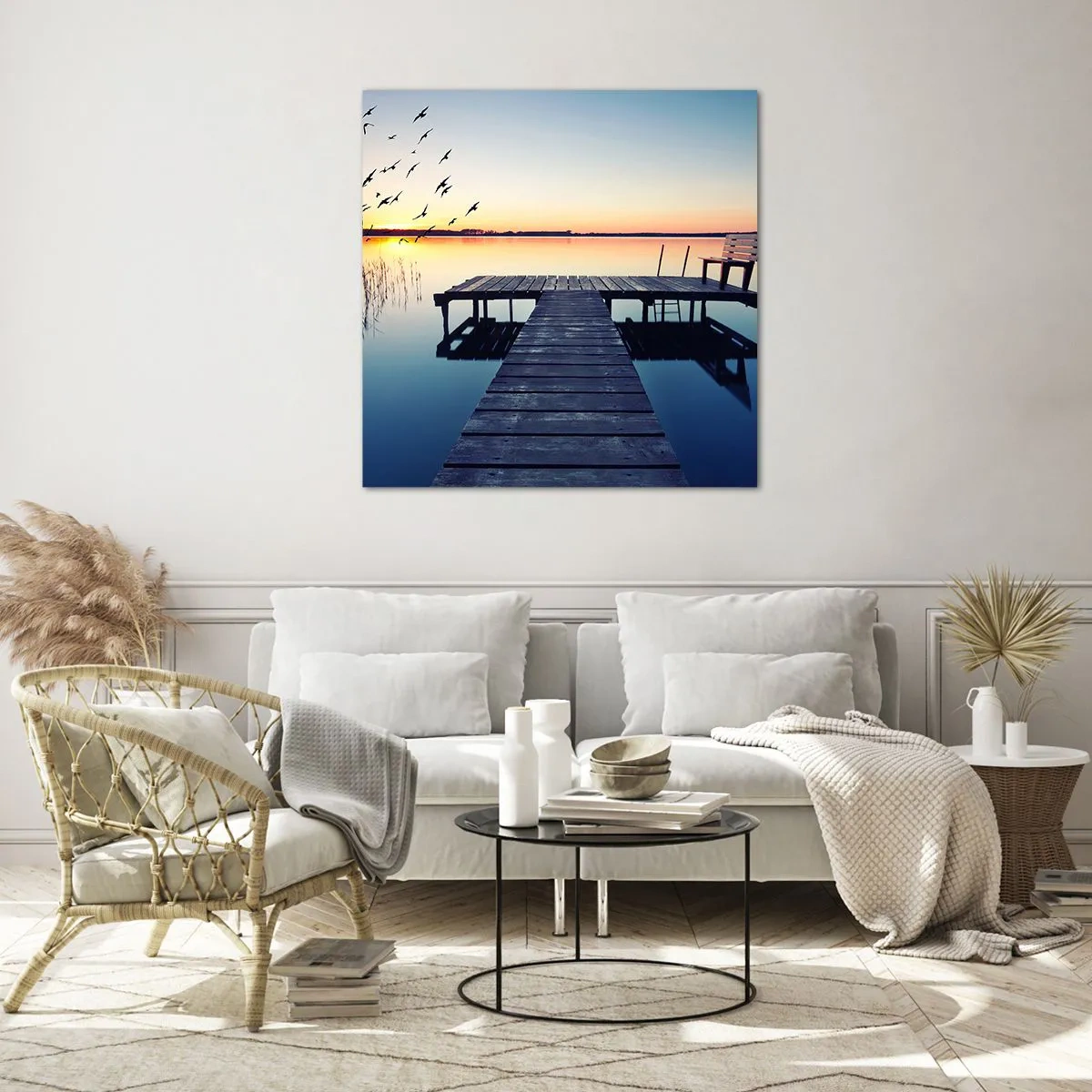 Quadro em vidro - Foi um bom dia - 50x50 cm