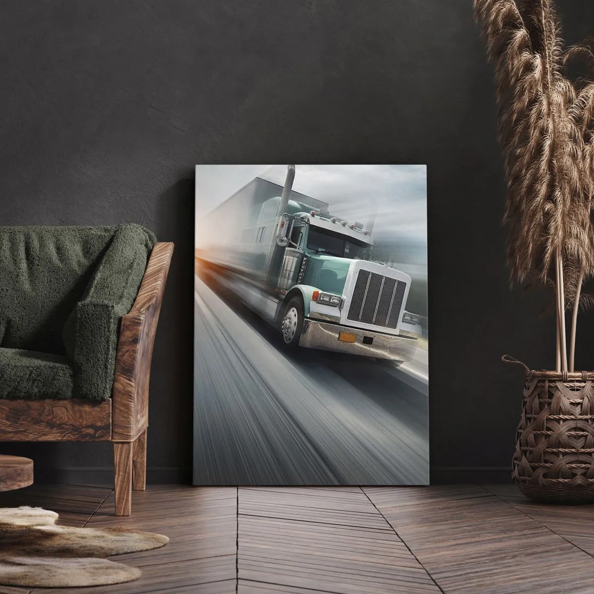 Quadro em tela - Gigante americano com pressa - 65x120 cm