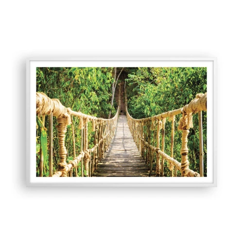 Pôster em moldura branca - Suspenso na vegetação - 91x61 cm