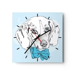 Relógio de parede - Relógio em vidro - Elegância canina - 40x40 cm