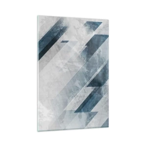 Quadro em vidro - Arte espacial – movimento cinzento - 80x120 cm
