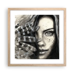 Pôster com moldura de carvalho claro - Beleza selvagem - 40x40 cm