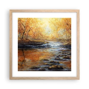 Pôster com moldura de carvalho claro - Riacho Dourado - 40x40 cm