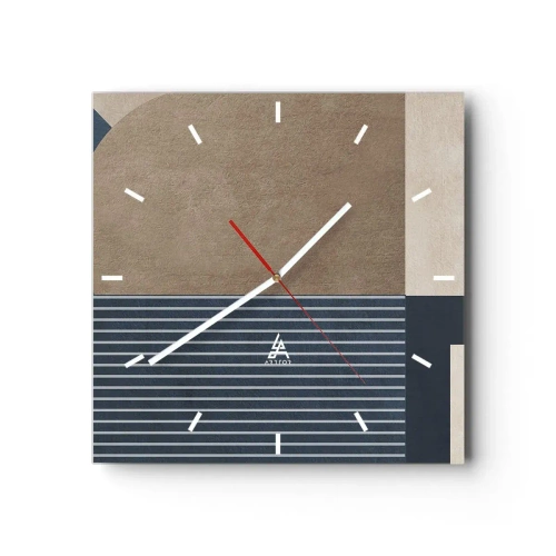 Relógio de parede - Relógio em vidro - Uma composição de simplicidade e redondeza - 30x30 cm