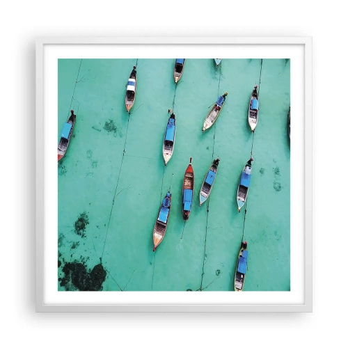 Pôster em moldura branca - Na alegre expectativa - 60x60 cm