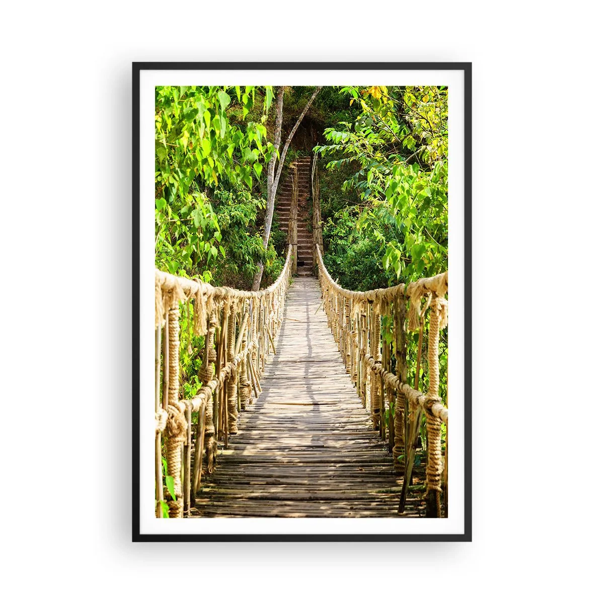 Pôster com moldura preta - Suspenso na vegetação - 70x100 cm
