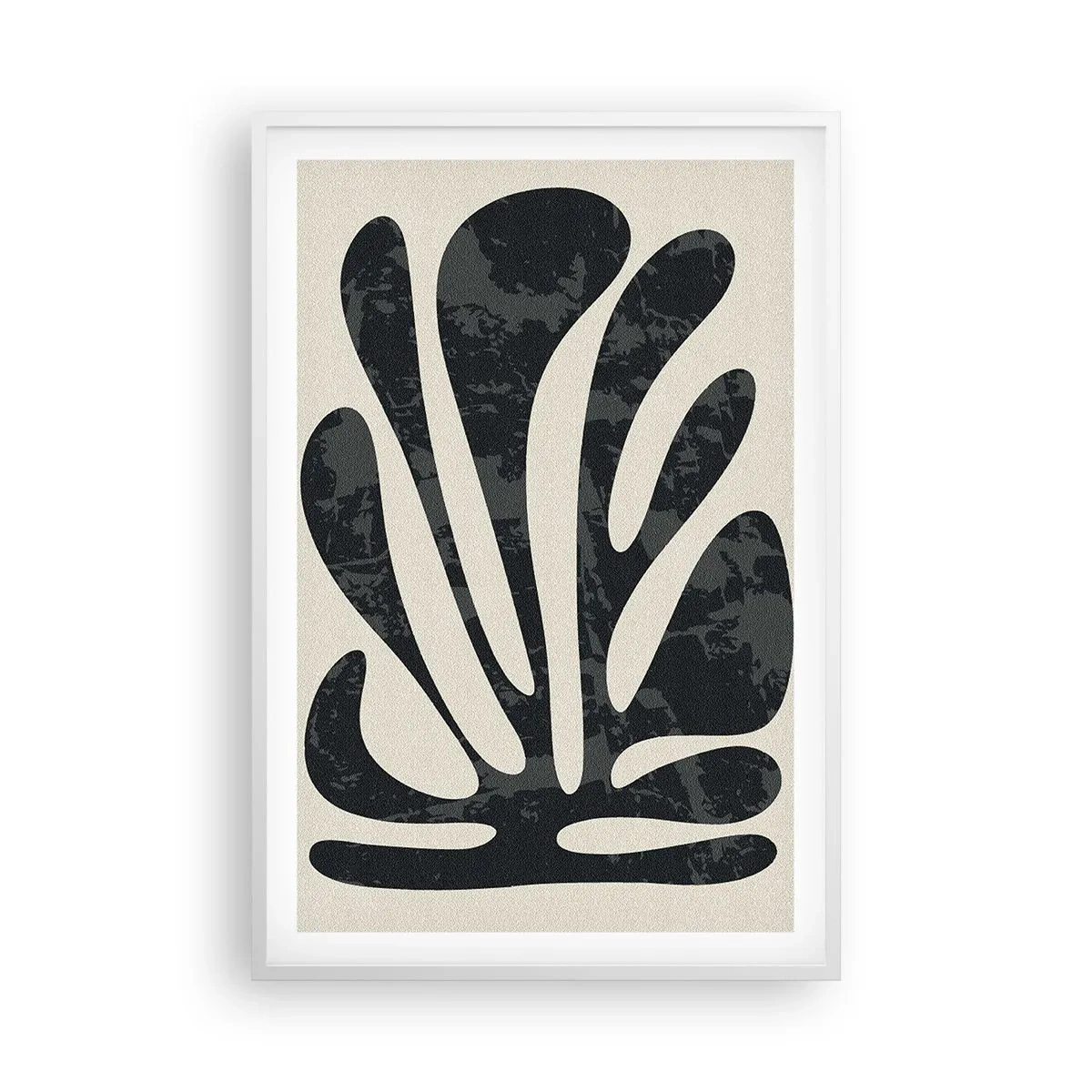 Pôster em moldura branca - Abstração com vários dedos - 61x91 cm
