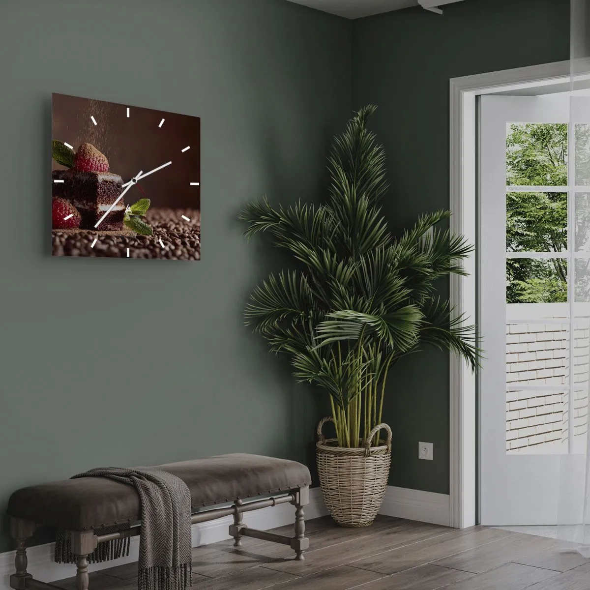 Relógio de parede - Relógio em vidro - A vida é doce - 30x30 cm