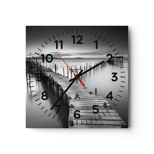 Relógio de parede - Relógio em vidro - A tranquilidade de uma costa esquecida - 30x30 cm