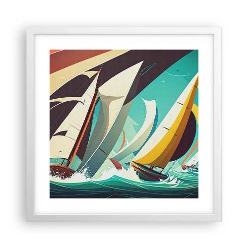 Pôster em moldura branca - Boa sorte com os elementos - 40x40 cm