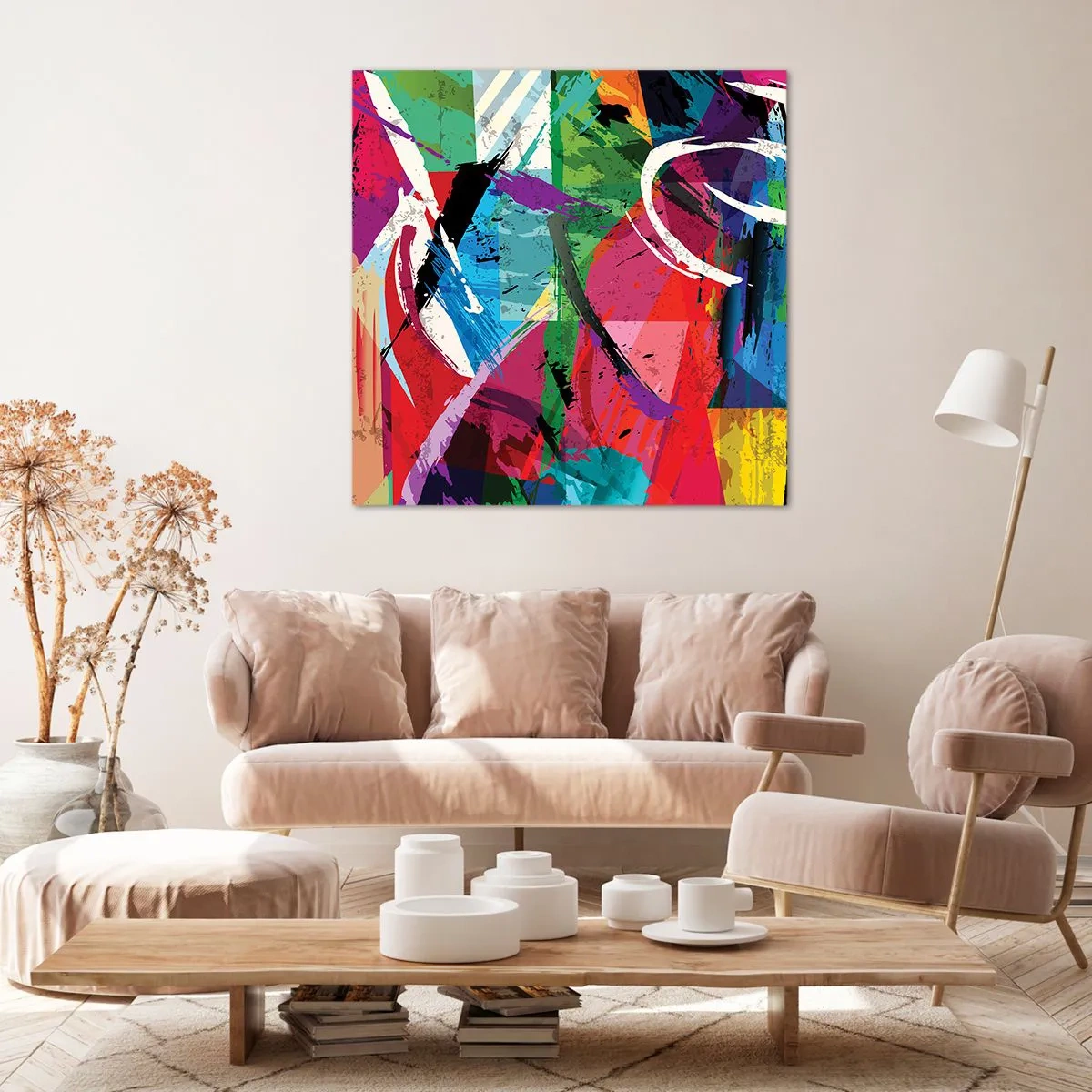 Quadro em tela - Rápido, vivo e animado - 40x40 cm