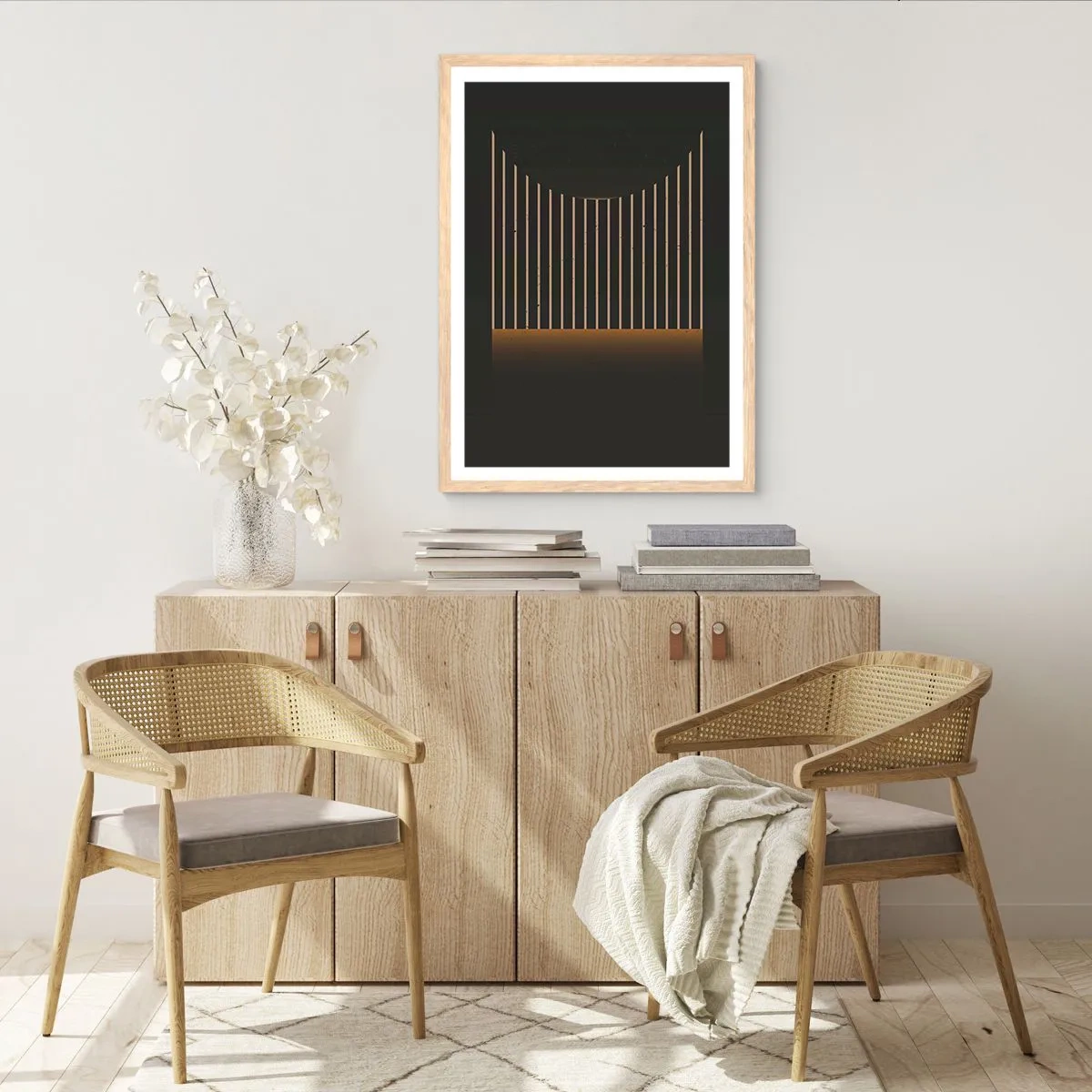 Pôster com moldura de carvalho claro - Explorar a escuridão - 70x100 cm