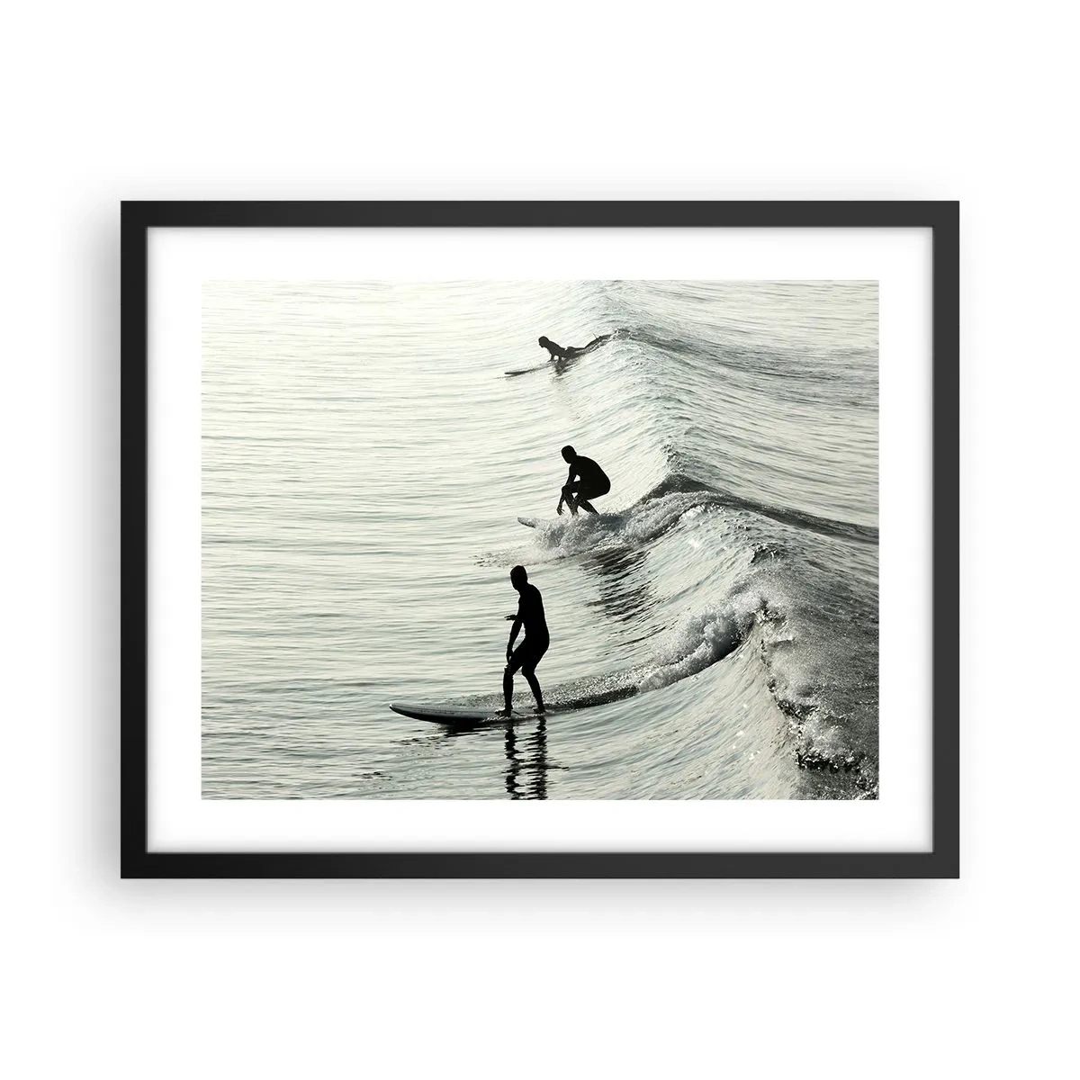 Pôster com moldura preta - Para conhecer a onda - 50x40 cm