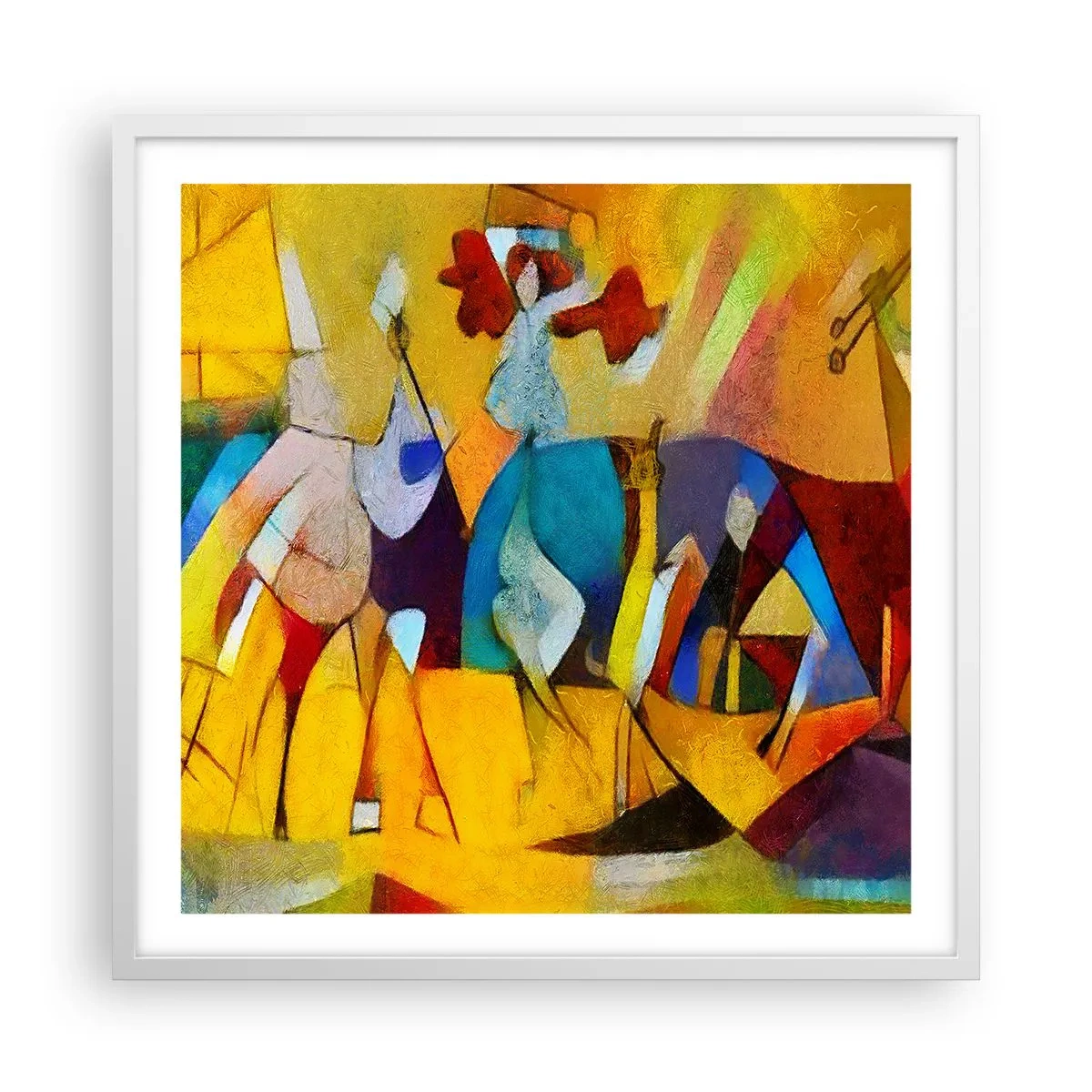 Pôster em moldura branca - Sol - vida - alegria - 60x60 cm