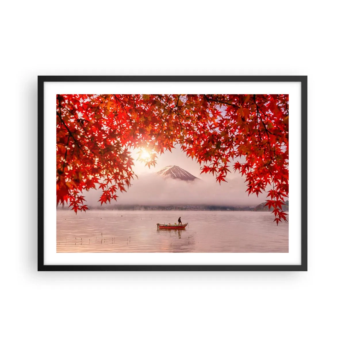 Pôster com moldura preta - No clima japonês - 70x50 cm