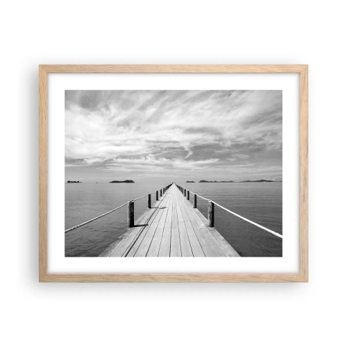 Pôster com moldura de carvalho claro - Talvez uma viagem... - 50x40 cm