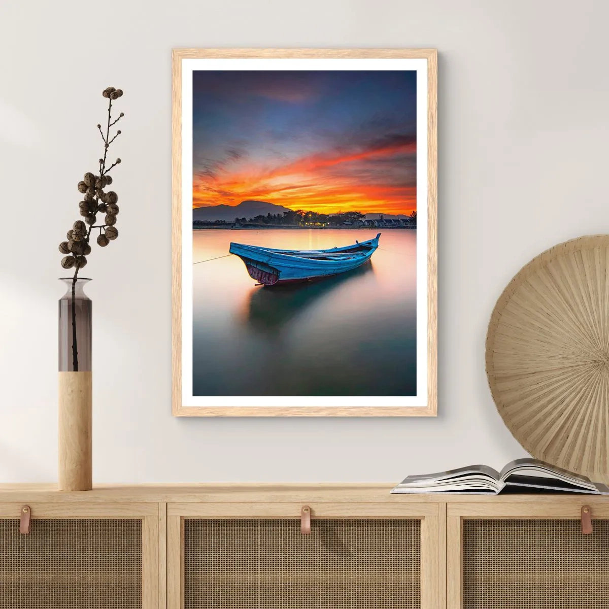 Pôster com moldura de carvalho claro - Uma boa noite se aproxima - 30x40 cm