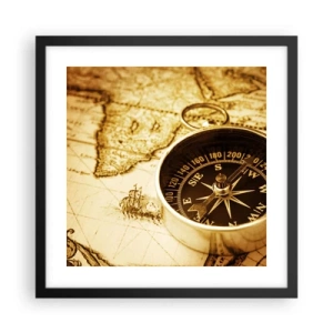 Pôster com moldura preta - Oriente ou Ocidente? - 40x40 cm