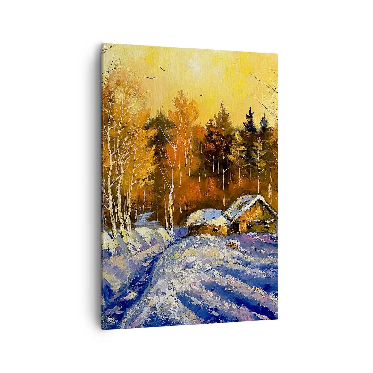 Quadro em tela - Impressão de inverno ao sol - 70x100 cm