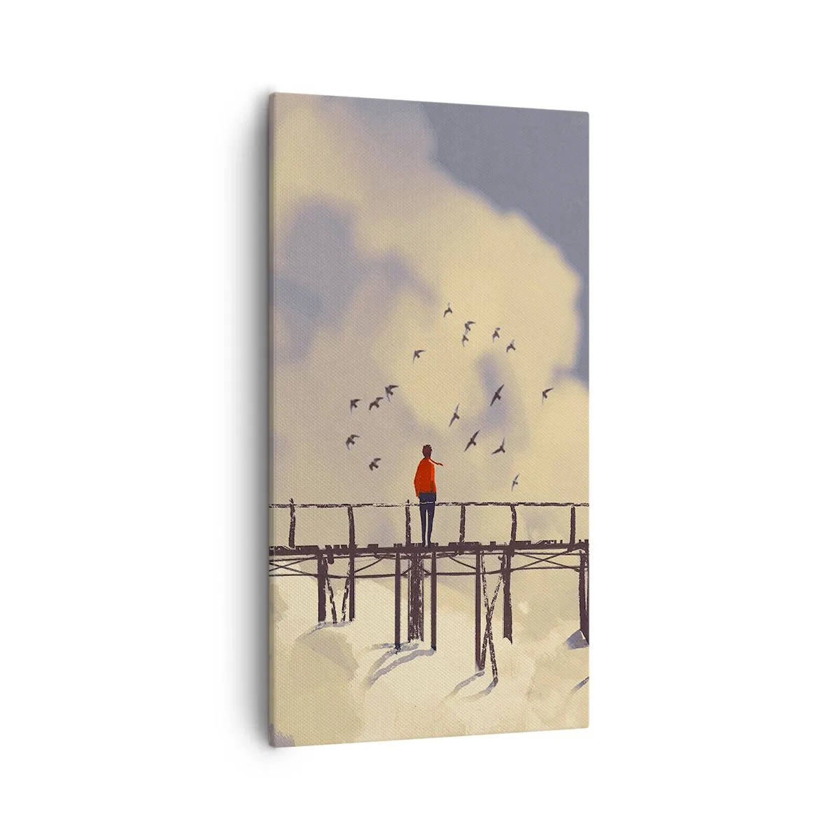 Quadro em tela - Saudade azul - 55x100 cm