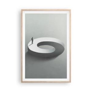 Pôster com moldura de carvalho claro - Seja inteligente - 61x91 cm