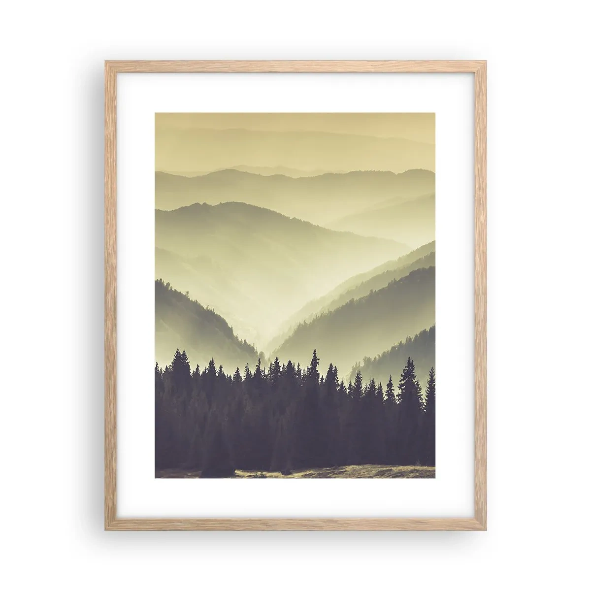Pôster com moldura de carvalho claro - Atrás das sete montanhas... - 40x50 cm
