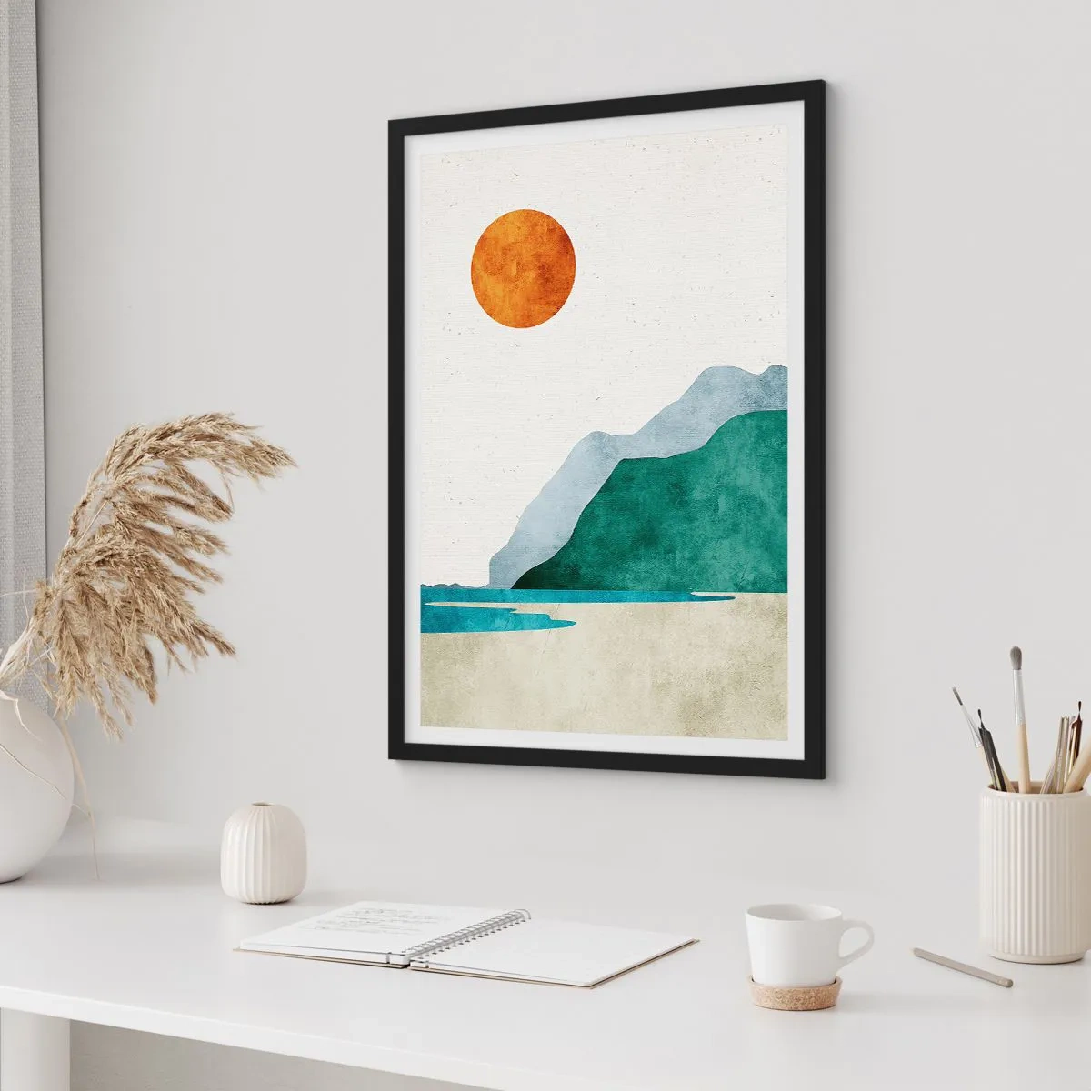Pôster com moldura preta - Paisagem como deveria ser - 61x91 cm