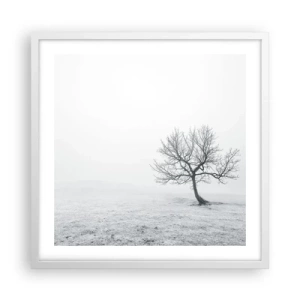 Pôster em moldura branca - Contra o nada - 50x50 cm