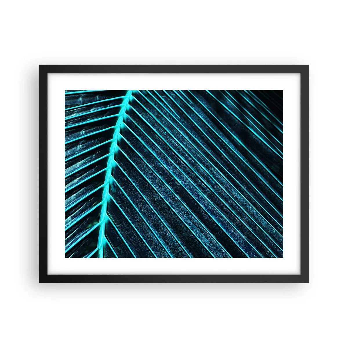 Pôster com moldura preta - Textura verde - 50x40 cm