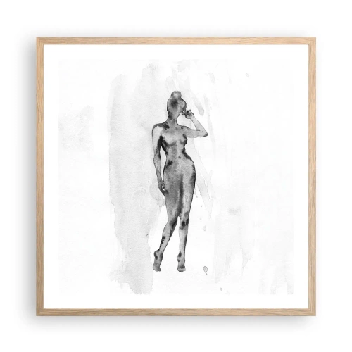 Pôster com moldura de carvalho claro - Um estudo do ideal da feminilidade - 60x60 cm