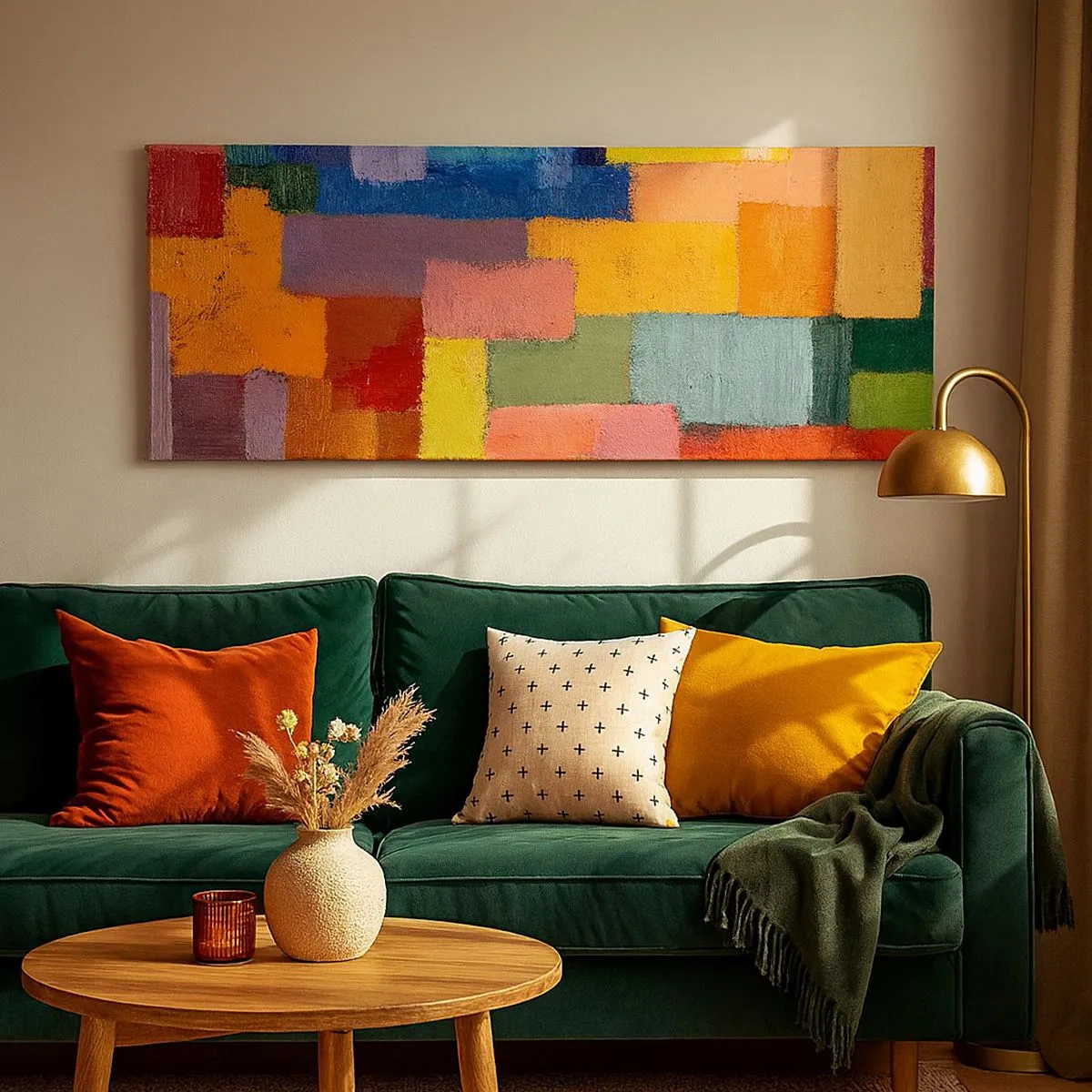 Quadro em tela - Cada um diferente, todos coloridos - 100x40 cm