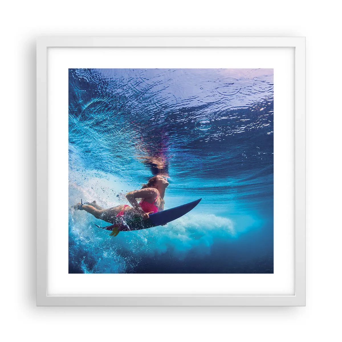 Pôster em moldura branca - Profundidade da alegria - 40x40 cm