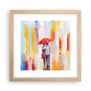 Pôster com moldura de carvalho claro - Que continue a chover - 30x30 cm