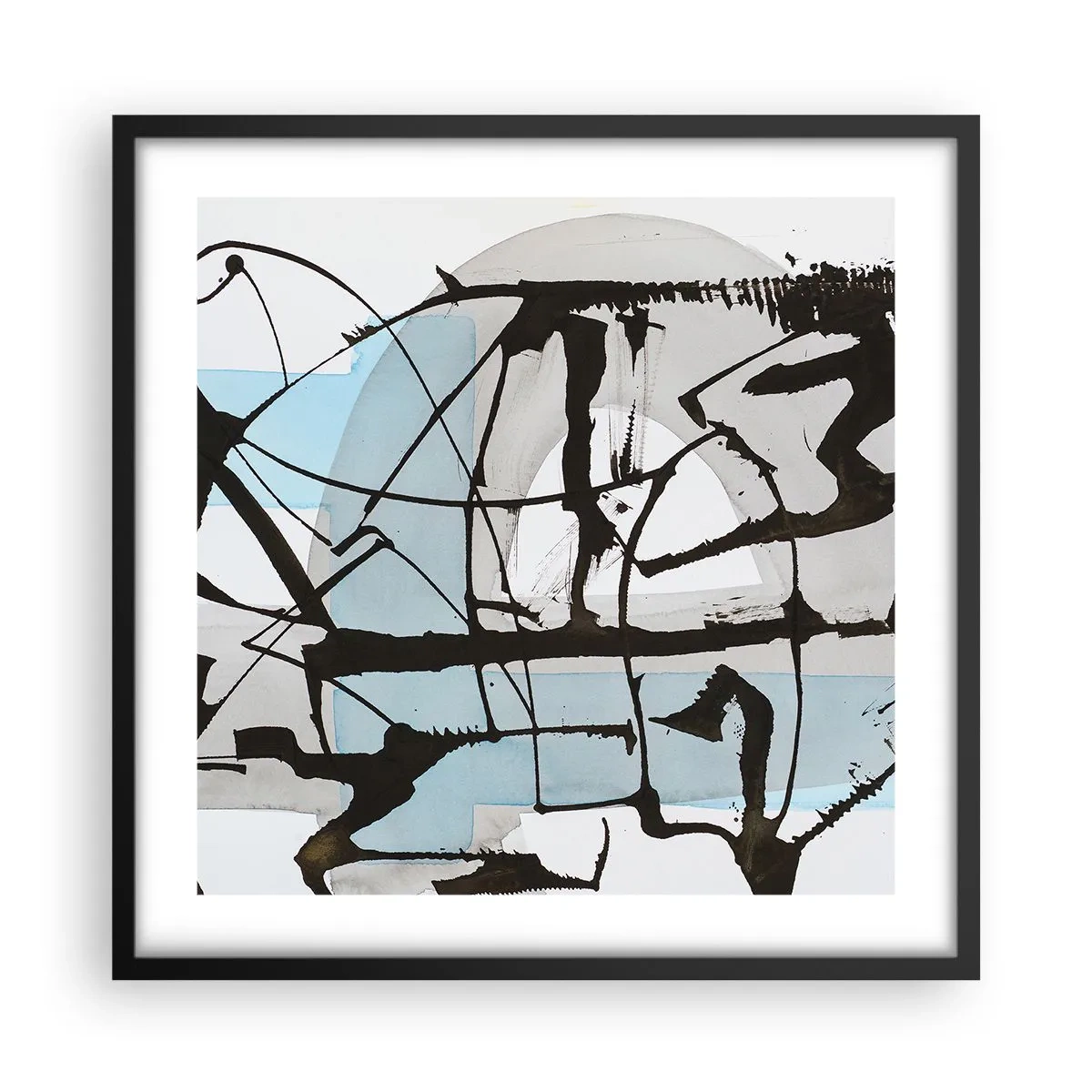 Pôster com moldura preta - Azul mesmo assim - 50x50 cm